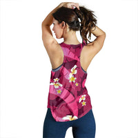 Pink Banana Leaf Hawaii Women Racerback Tank Lau Maia Plumeria Tropical Summer Vibes