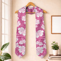 Pink Bula Fiji Masi Hibiscus Seamless Graduation Stole
