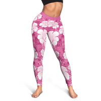 Pink Bula Fiji Masi Hibiscus Seamless Leggings