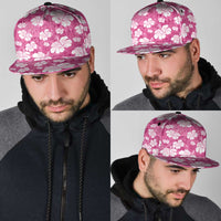 Pink Bula Fiji Masi Hibiscus Seamless Snapback Cap