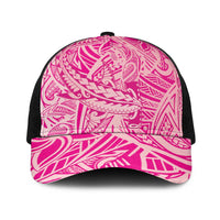 Pink Gradient Polynesia Baseball Net Cap Hawaiian Tribal Hammerhead Shark Tattoo - Polynesian Pride