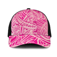Pink Gradient Polynesia Mesh Trucker Cap Hawaiian Tribal Hammerhead Shark Tattoo - Polynesian Pride