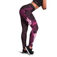 Pink Hawaii Leggings Hammerhead Shark Tattoo Curve Polynesian - Polynesian Pride
