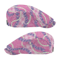Pink Hawaii Palaka Honohono Pikake Jeff Hat Hawaiian Orchid Lei Polynesian Pattern - Polynesian Pride