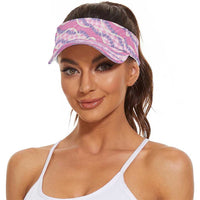 Pink Hawaii Palaka Honohono Pikake Sun Visor Cap Hawaiian Orchid Lei Polynesian Pattern LT14 - Polynesian Pride