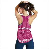 Pink Hawaii Palm Tree Hibiscus Women Racerback Tank Fantasy Summer Vibe LT01 - Polynesian Pride