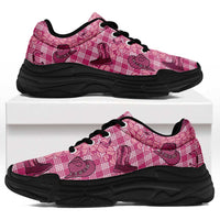 Pink Palaka Hawaii Cowboy Chunky Sneakers Puakenikeni Lei Paniolo Papale Seamless Vibes - Polynesian Pride