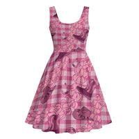 Pink Palaka Hawaii Cowboy Midi Dress Puakenikeni Lei Paniolo Papale Seamless Vibes - Polynesian Pride