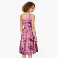 Pink Palaka Hawaii Cowboy Midi Dress Puakenikeni Lei Paniolo Papale Seamless Vibes - Polynesian Pride