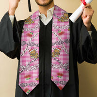 Pink Palaka Hawaii Mele Kalikimaka Graduation Stole Ohia Lehua Shell Leis Funny Gingerbread Santa - Polynesian Pride