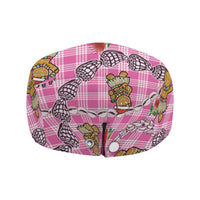 Pink Palaka Hawaii Mele Kalikimaka Jeff Hat Ohia Lehua Shell Leis Funny Gingerbread Santa - Polynesian Pride