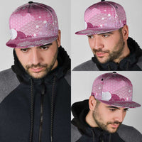 Pink Palaka Japanese Traditional Snapback Cap Asanoha Seigaiha Sakura Motif - Polynesian Pride