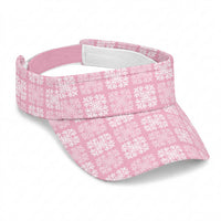 Pink Palaka Quilt Hawaii Sun Visor Cap Traditional Hawaii-plaid Pattern LT14 Universal Fit Pink - Polynesian Pride