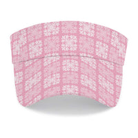 Pink Palaka Quilt Hawaii Sun Visor Cap Traditional Hawaii-plaid Pattern LT14 - Polynesian Pride