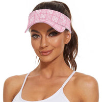 Pink Palaka Quilt Hawaii Sun Visor Cap Traditional Hawaii-plaid Pattern LT14 - Polynesian Pride