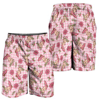 Pink Paniolo Palaka Hawaiian Cowgirl Christmas Shorts for Men - Polynesian Pride