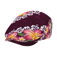 Pink Polynesia Jeff Hat Plumeria With Hibiscus Pattern Tropical Vibes - Polynesian Pride