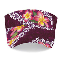 Pink Polynesia Sun Visor Cap Plumeria With Hibiscus Pattern Tropical Vibes LT14 - Polynesian Pride