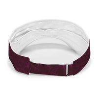 Pink Polynesia Sun Visor Cap Plumeria With Hibiscus Pattern Tropical Vibes LT14 - Polynesian Pride