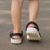 Pink Polynesian Pattern With Tropical Flowers Clogs Shoes - Polynesian Pride