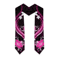 Pink Polynesian Pattern With Tropical Flowers Graduation Stole