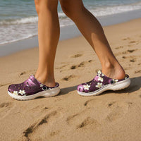 Pink Tropical Hawaii Clogs Shoes Seamless Monstera Plumeria Hawaiian Pattern - Polynesian Pride