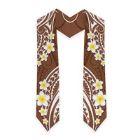 Plumeria With Brown Polynesian Tattoo Pattern Graduation Stole