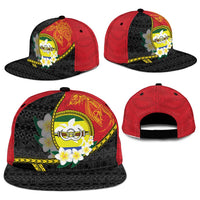 PNG Morobe Provins Snapback Cap Papua New Guinea Plumeria Melanesian Pattern - Polynesian Pride