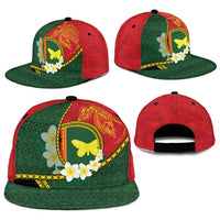 PNG Oro Provins Snapback Cap Papua New Guinea Plumeria Melanesian Pattern - Polynesian Pride
