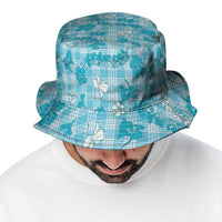 Polu Aloha Hawaii Bucket Hat Plumeria Lei With Palaka Motif - Polynesian Pride