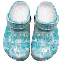 Polu Aloha Hawaii Clogs Shoes Plumeria Lei With Palaka Motif - Polynesian Pride