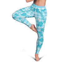 Polu Aloha Hawaii Leggings Plumeria Lei With Palaka Motif - Polynesian Pride