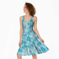 Polu Aloha Hawaii Midi Dress Plumeria Lei With Palaka Motif - Polynesian Pride