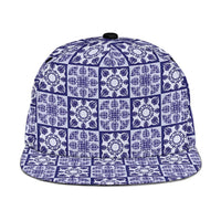 Polu Palaka Quilt Hawaii Snapback Cap Hawaiian Tropical Monstera Sea Turtle