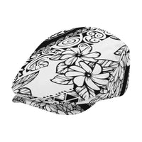 Polynesia Jeff Hat Polynesian Tropical Flowers Black Pastel Vibes - Polynesian Pride