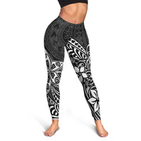 Polynesia Leggings Plumeria Black Curves