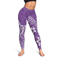 Polynesia Leggings Plumeria Purple Curves