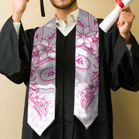 Polynesian Pattern With Plumeria Flowers Graduation Stole Pink