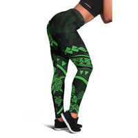Polynesian Pride Leggings Turtle Hibiscus Luxury Style - Green - Polynesian Pride
