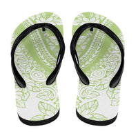 Polynesian Tiare Flower Sage Green Pastel Flip Flops LT14 - Polynesian Pride