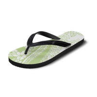 Polynesian Tiare Flower Sage Green Pastel Flip Flops LT14 - Polynesian Pride