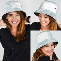 Polynesian Tribal Plumeria Lotu Tamaiti Bucket Hat Pastel Cyan - Polynesian Pride