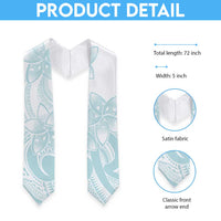 Polynesian Tribal Plumeria Lotu Tamaiti Graduation Stole Pastel Cyan - Polynesian Pride