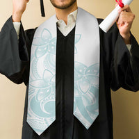Polynesian Tribal Plumeria Lotu Tamaiti Graduation Stole Pastel Cyan - Polynesian Pride