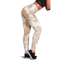 Polynesian Women's Day Leggings Plumeria Passion - Beige LT7