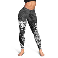 Polynesian Women's Day Leggings Plumeria Passion - Black LT7