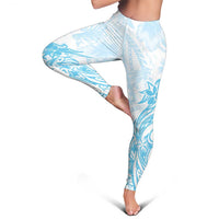 Polynesian Women's Day Leggings Plumeria Passion - Turquoise LT7