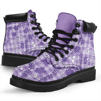 Poni Aloha Hawaii All Season Boots Plumeria Lei With Palaka Motif - Polynesian Pride