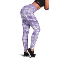 Poni Aloha Hawaii Leggings Plumeria Lei With Palaka Motif - Polynesian Pride