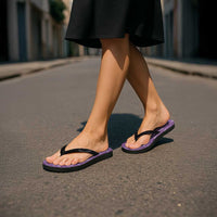 Poni Hawaii Breadfruit Palaka Motifs Flip Flops